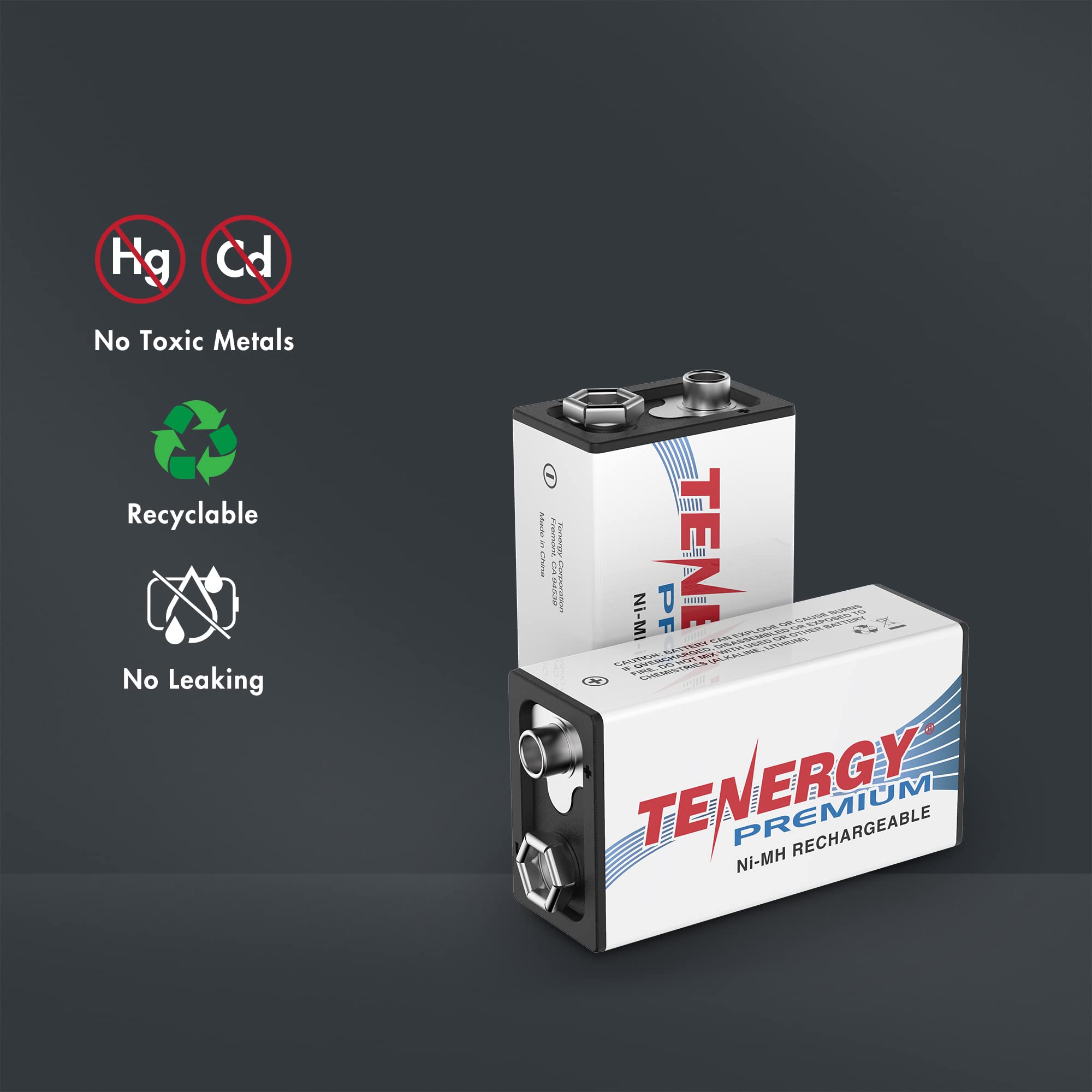 Tenergy Premium Pro 9V Lithium Non-Rechargeable Batteries, 4 Pack