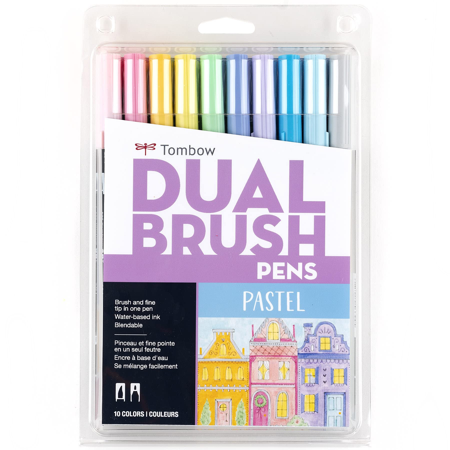 Tombow Dual Brush Pen Art Markers, 10-Pack Pastel