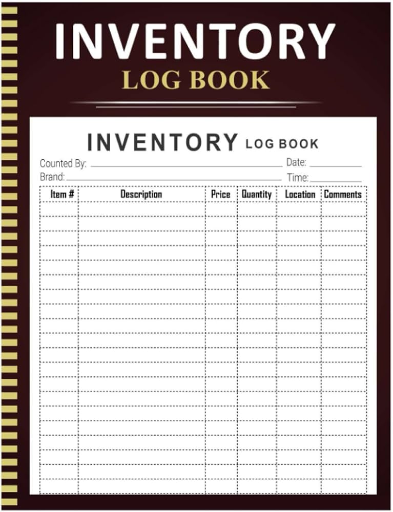 TOPS Inventory Control Log Book
