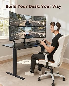 Topsky Electric Standing Desk + Nulea Swivel Chair + ViewSonic VA2719-SMX 27-inch Monitor Setup
