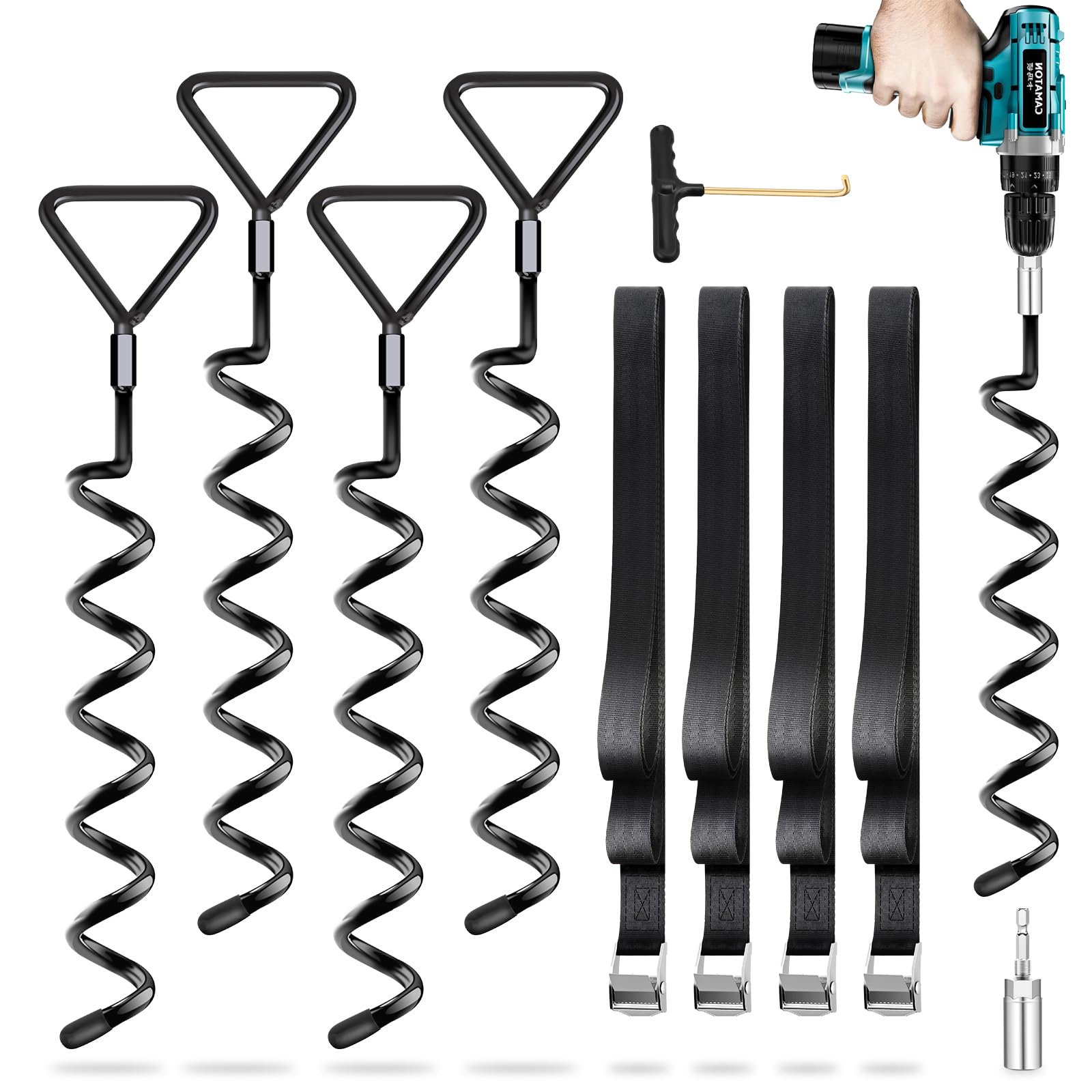 Trampoline Ground Anchor Kit (4-Pack)
