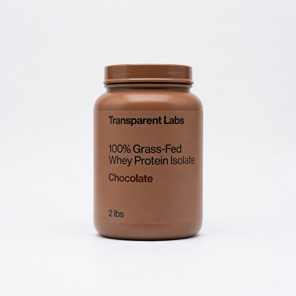 Transparent Labs 100% Grass-Fed Whey Protein Isolate, Chocolate, 2 lbs Tub