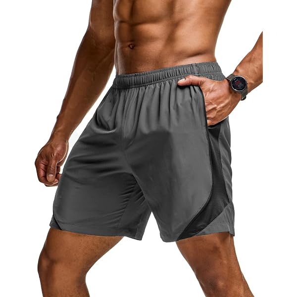 TSLA Men's Compression Lined Athletic Shorts 5"