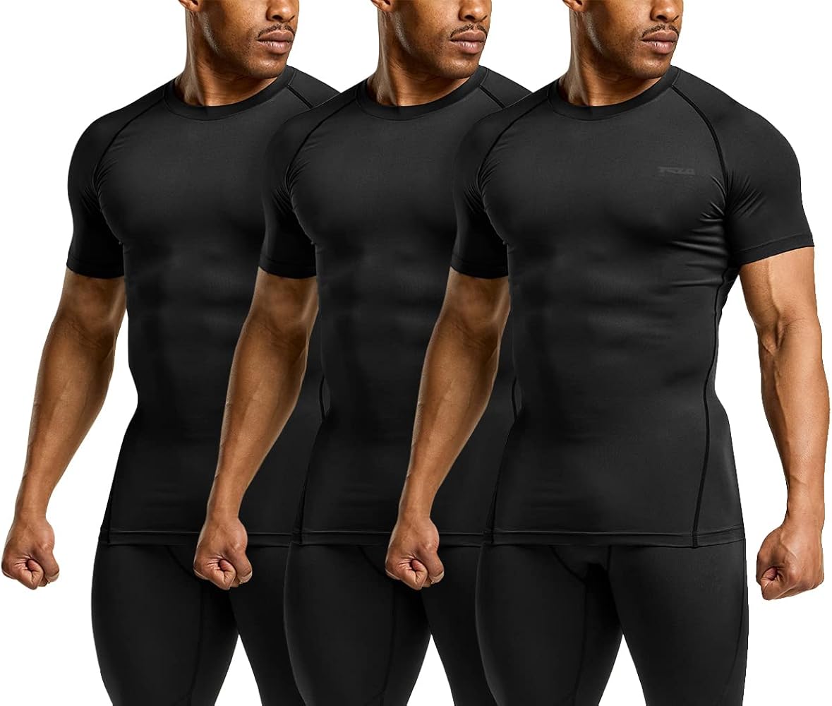 TSLA Men's Performance Crew Neck Athletic Shirt