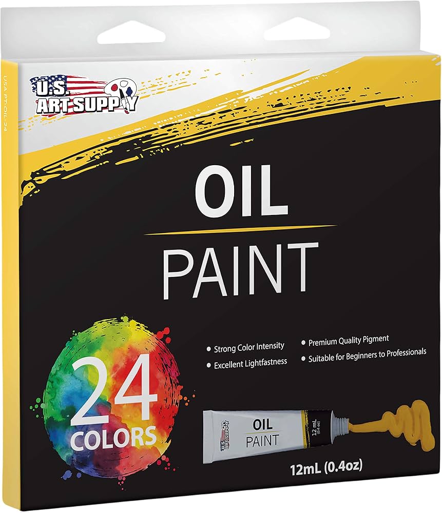 U.S. Art Supply Oil Paint Set, 24 Colors, 12ml Tubes