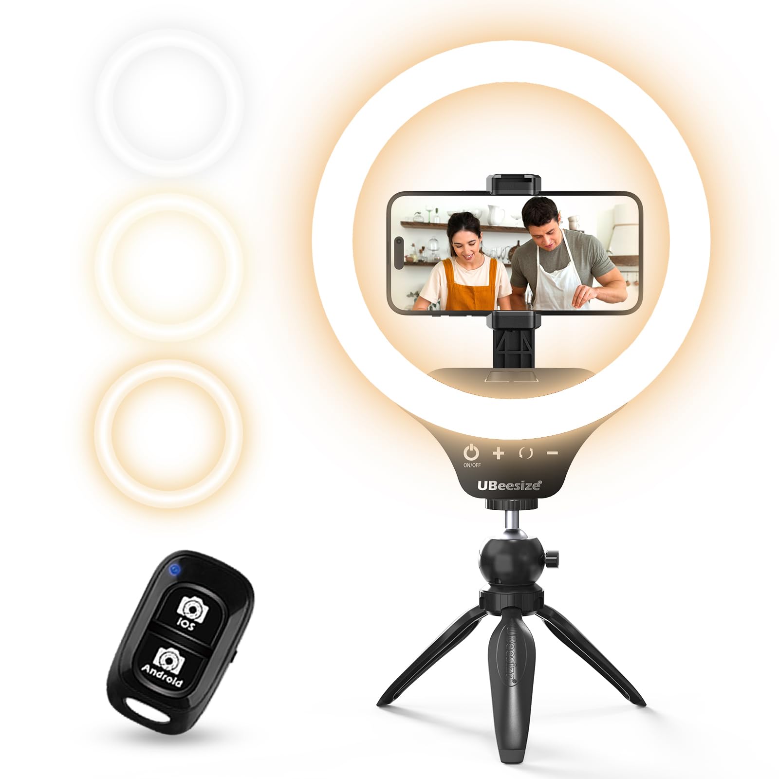Ubeesize 10 Inch Ring Light with Tripod Stand and Phone Holder