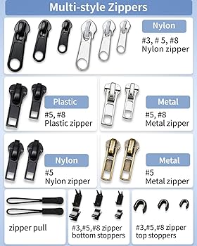 Universal Zipper Repair Kit - 50 Piece with Pliers