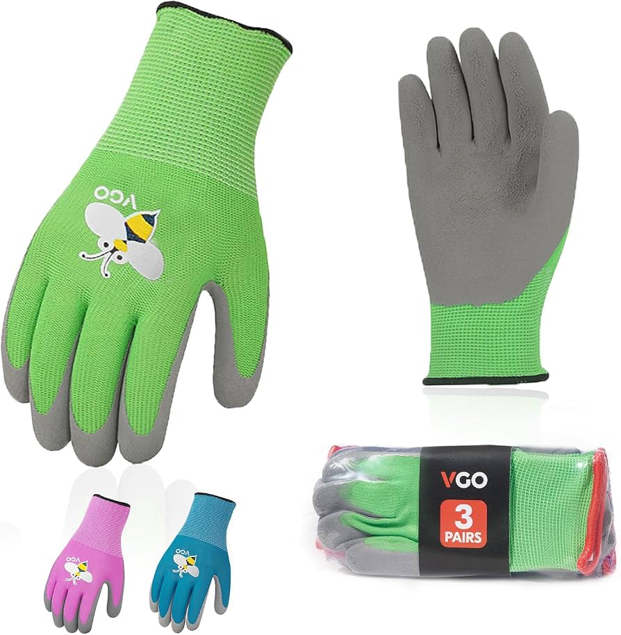 Vgo Gardening Gloves with Rubber Coating (Medium)
