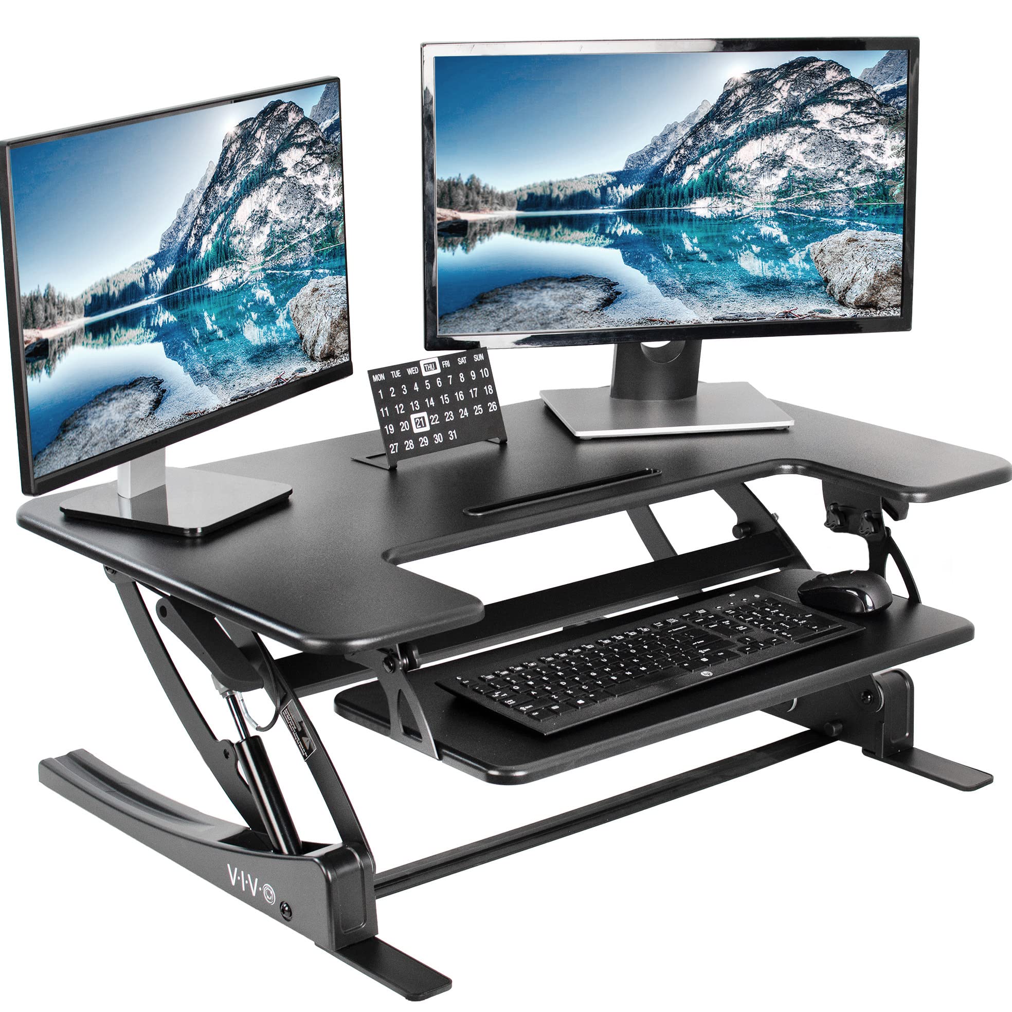 Vivo Desk Converter Riser + Sihoo M18 Ergonomic Chair + Ergotron LX Desk Monitor Arm