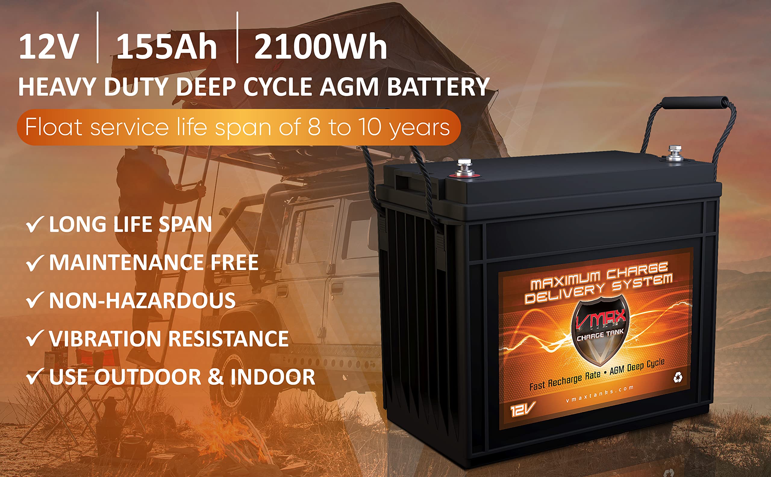 VMAXTANKS SLR155 12V 155Ah AGM