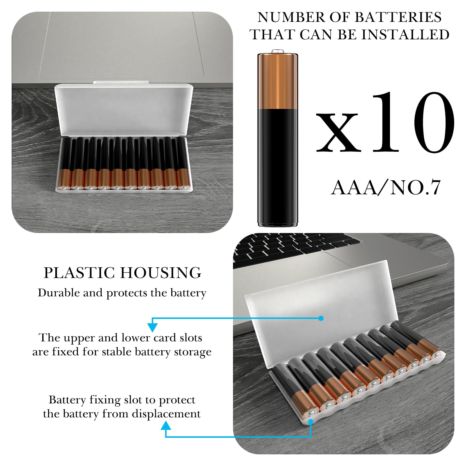 Waterproof AAA Battery Holder (4-slot)