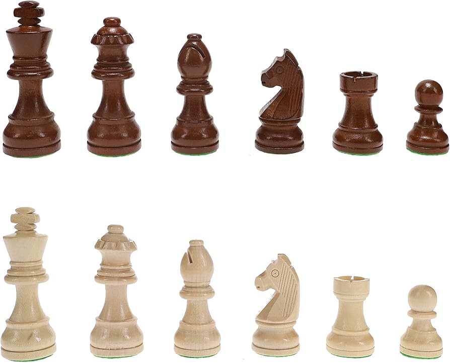 WE Games Official Staunton Chess Set - 3-3/4" King - Wood Pieces & Vinyl Board