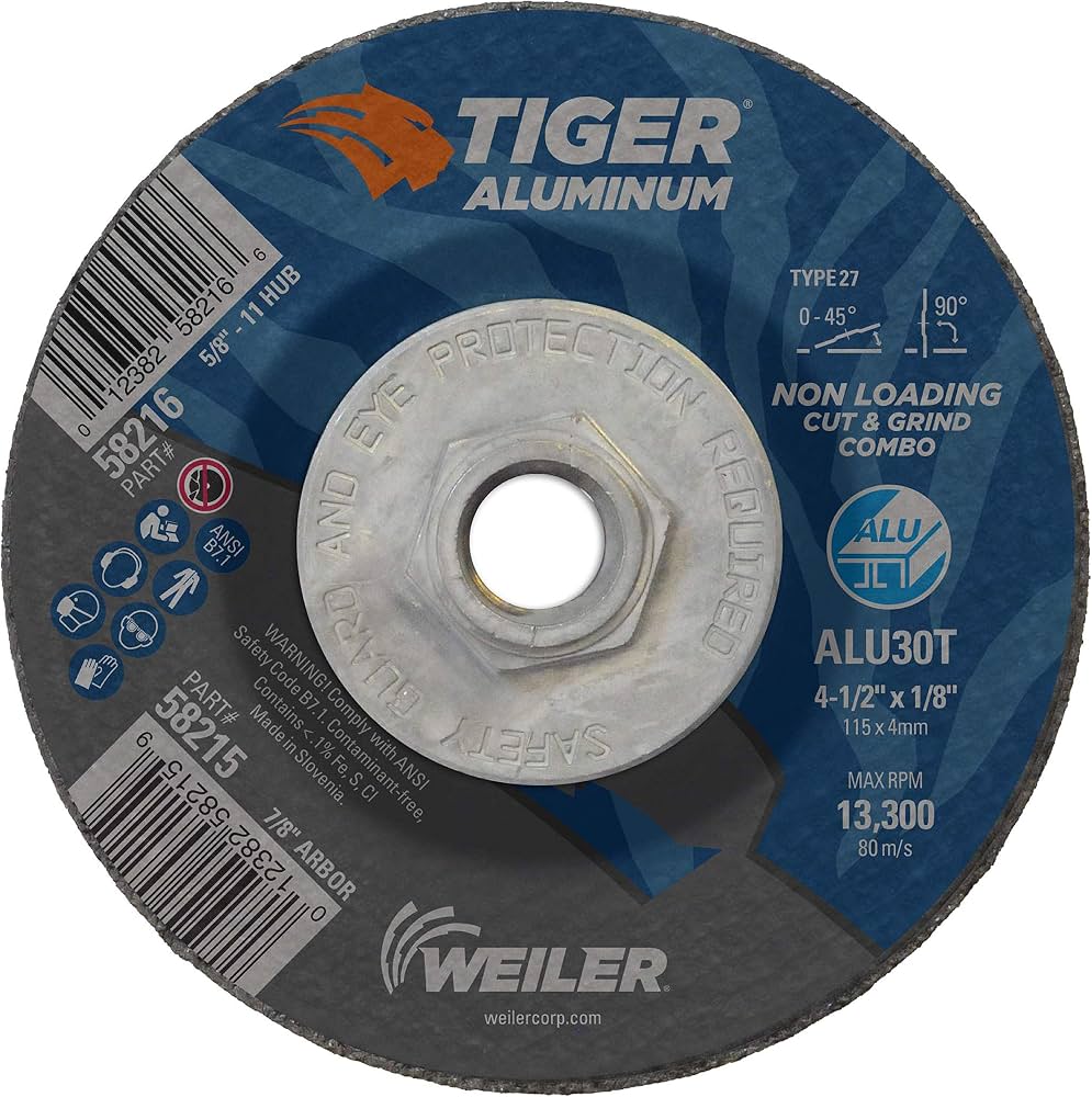 Weiler Tiger Ceramic 4-1/2" Grinding Wheel