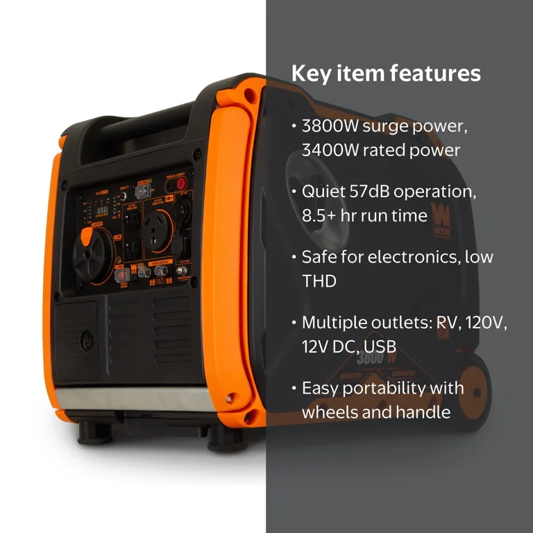 WEN 56380i Super Quiet 3800-Watt Portable Inverter Generator