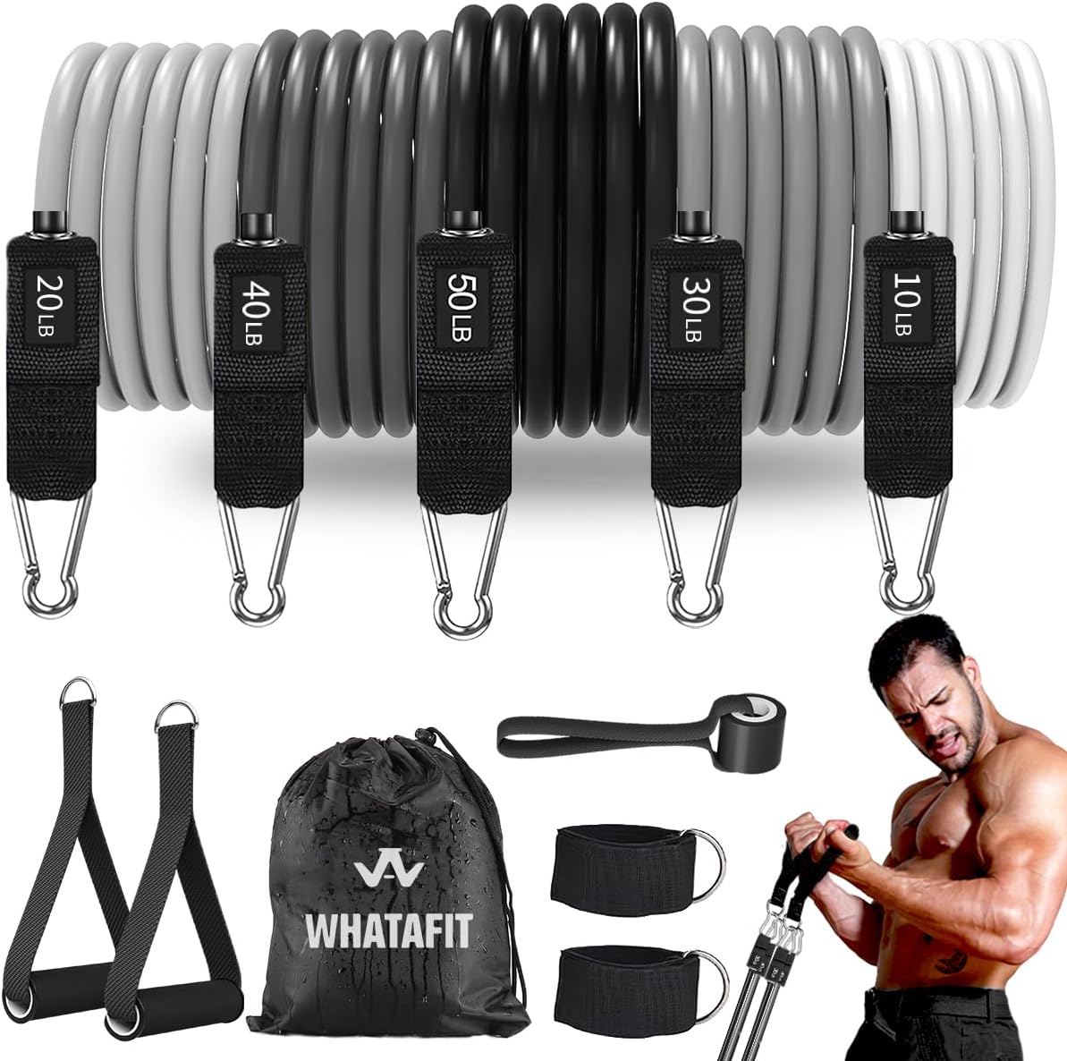 Whatafit Resistance Bands Set with Door Anchor