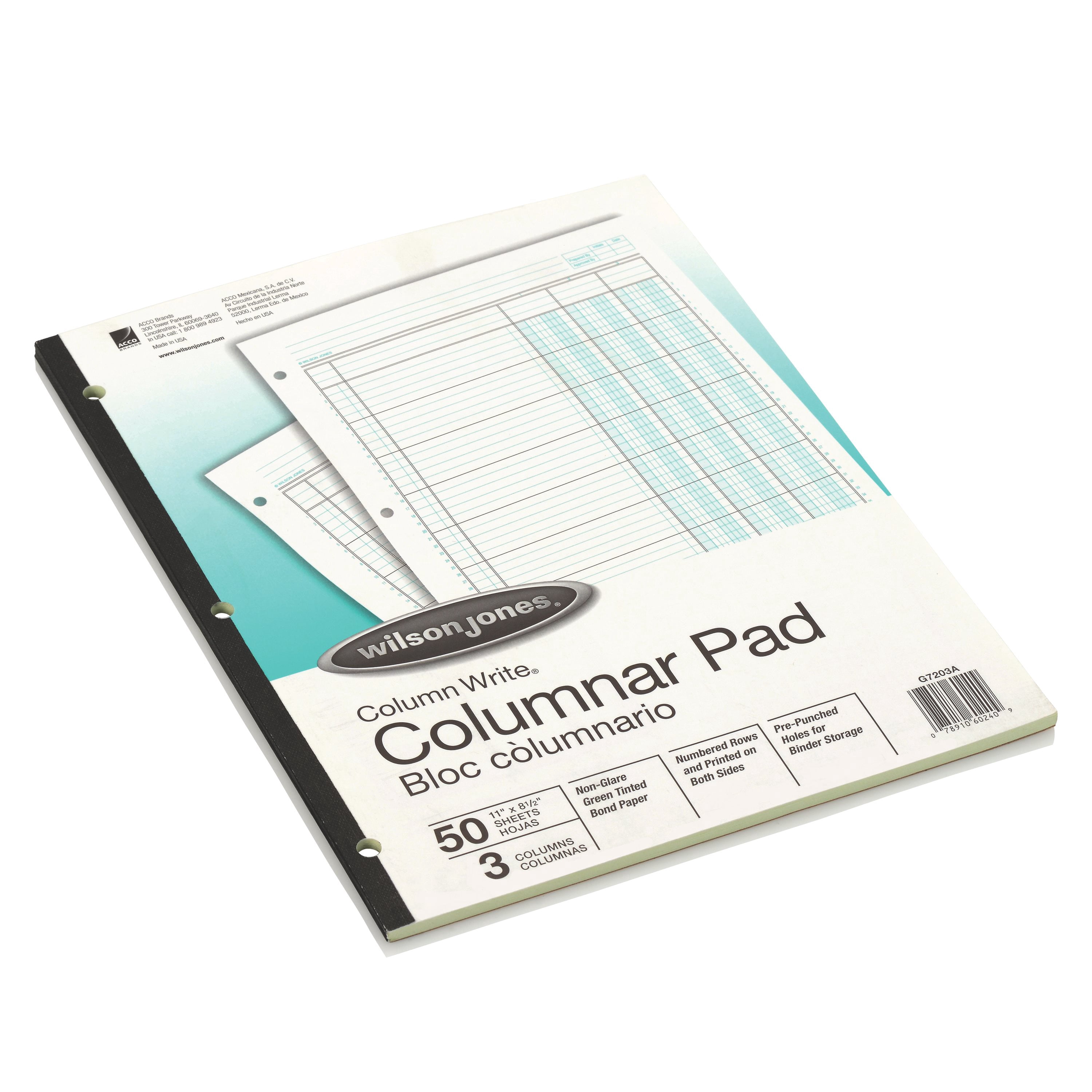 Wilson Jones Ledger Pad, 8-1/2 x 11, 50 Sheets