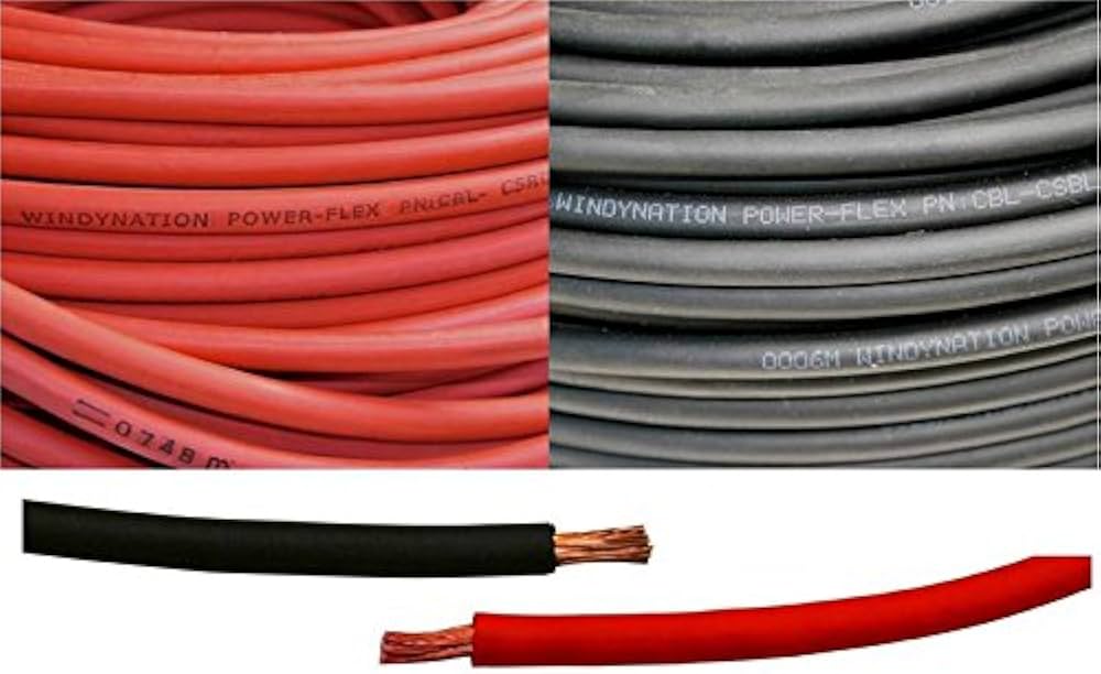 WindyNation 2/0 AWG Battery Interconnect Cable 12 Inch