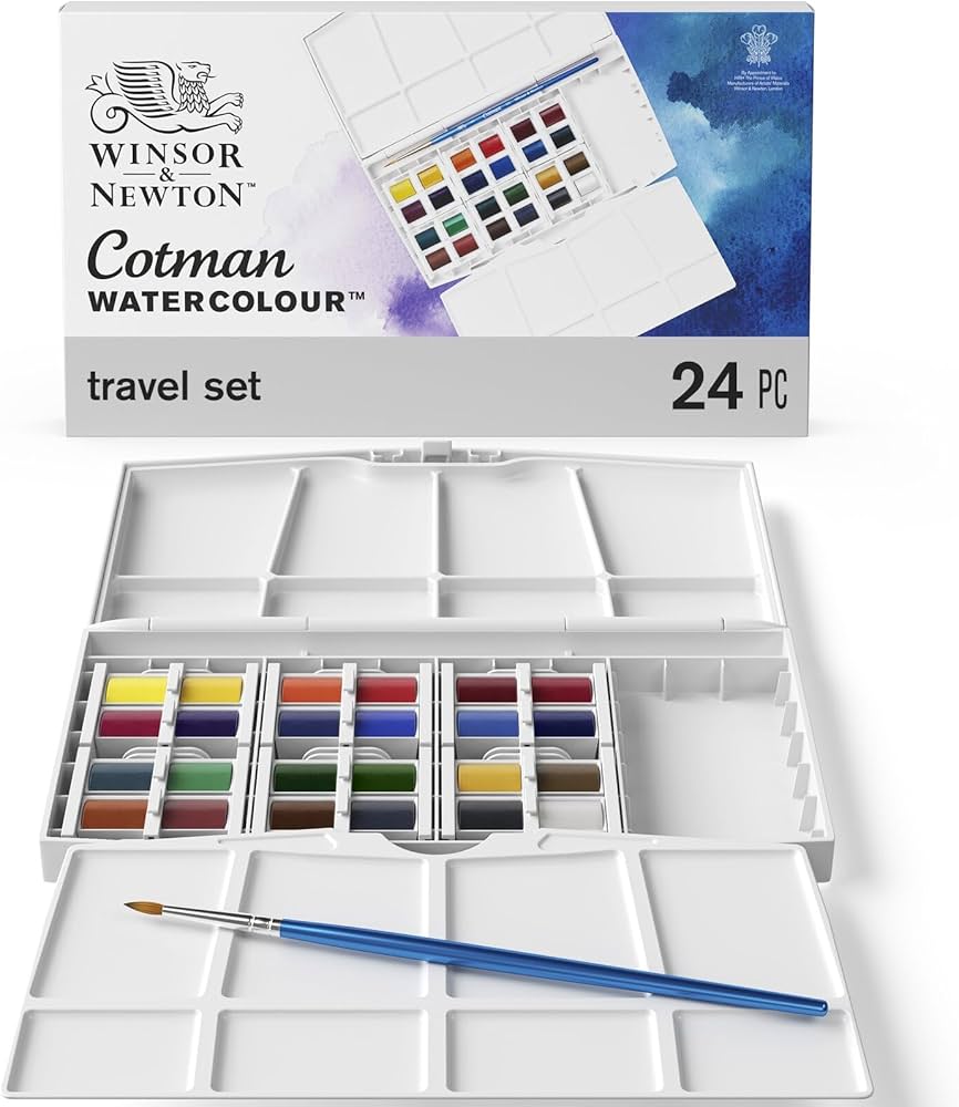 Winsor & Newton Cotman Water Colour Studio Set, 24 Half Pan