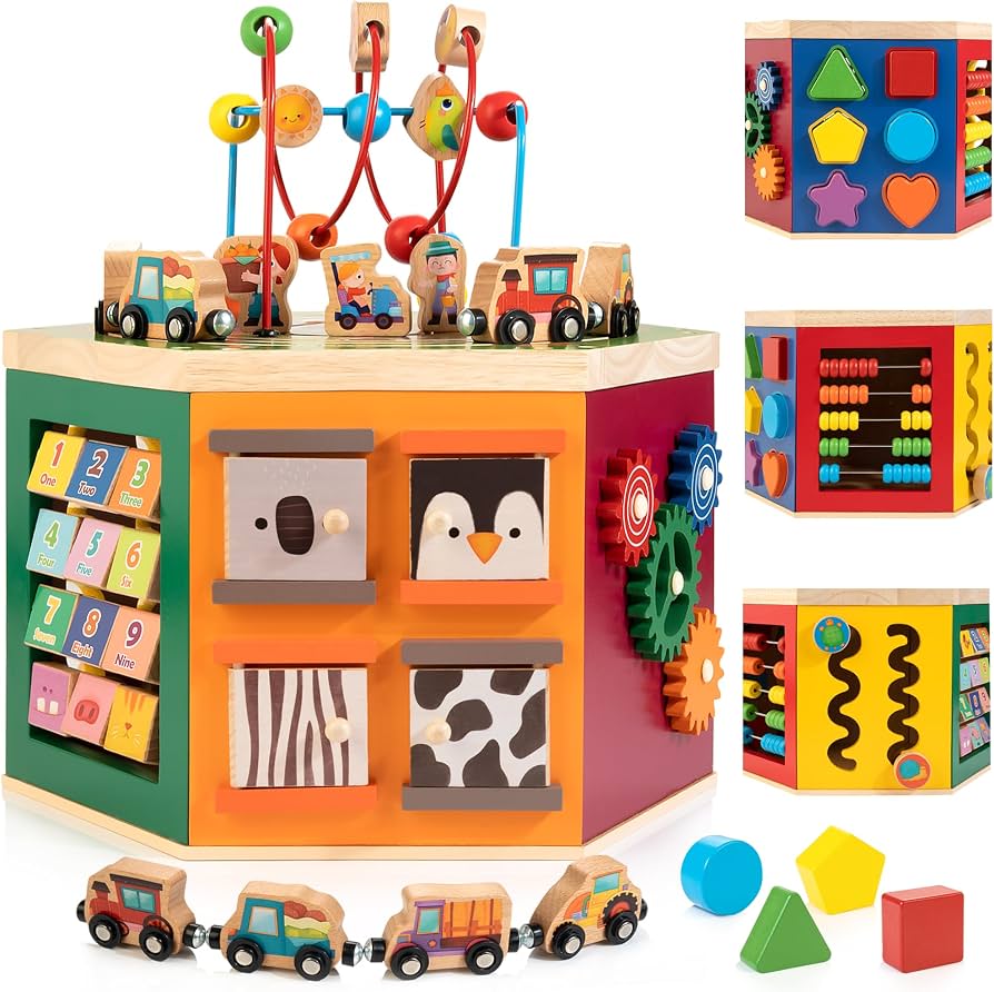 Woodpeckers Crafts 9-in-1 Wooden Activity Cube
