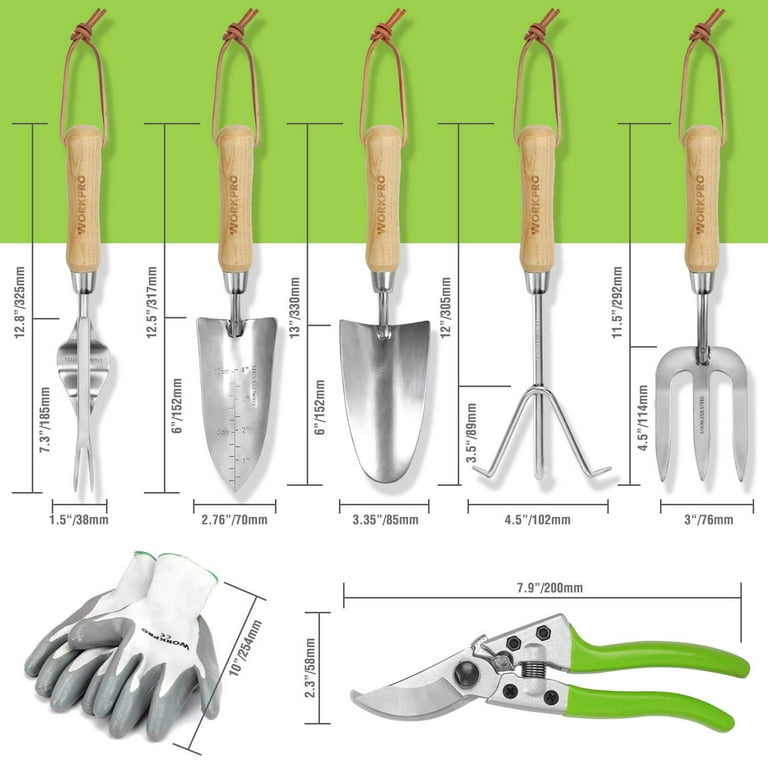 WORKPRO Garden Tool Set, 7 Piece