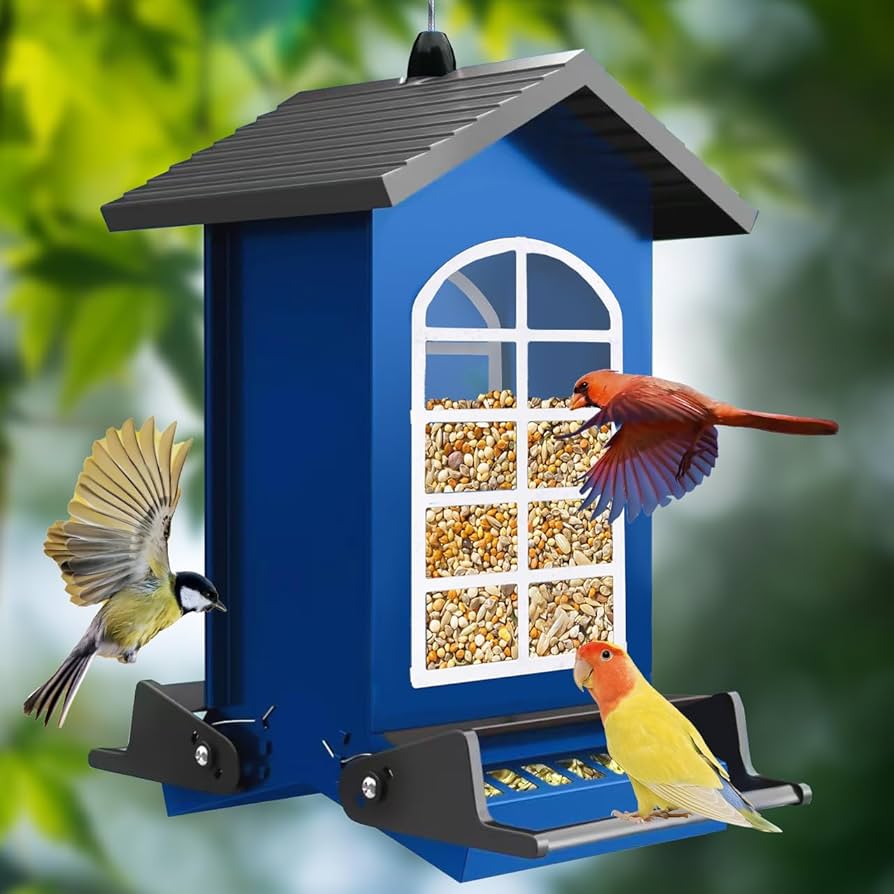 WOSOKE Squirrel Proof Bird Feeder Metal Hanging