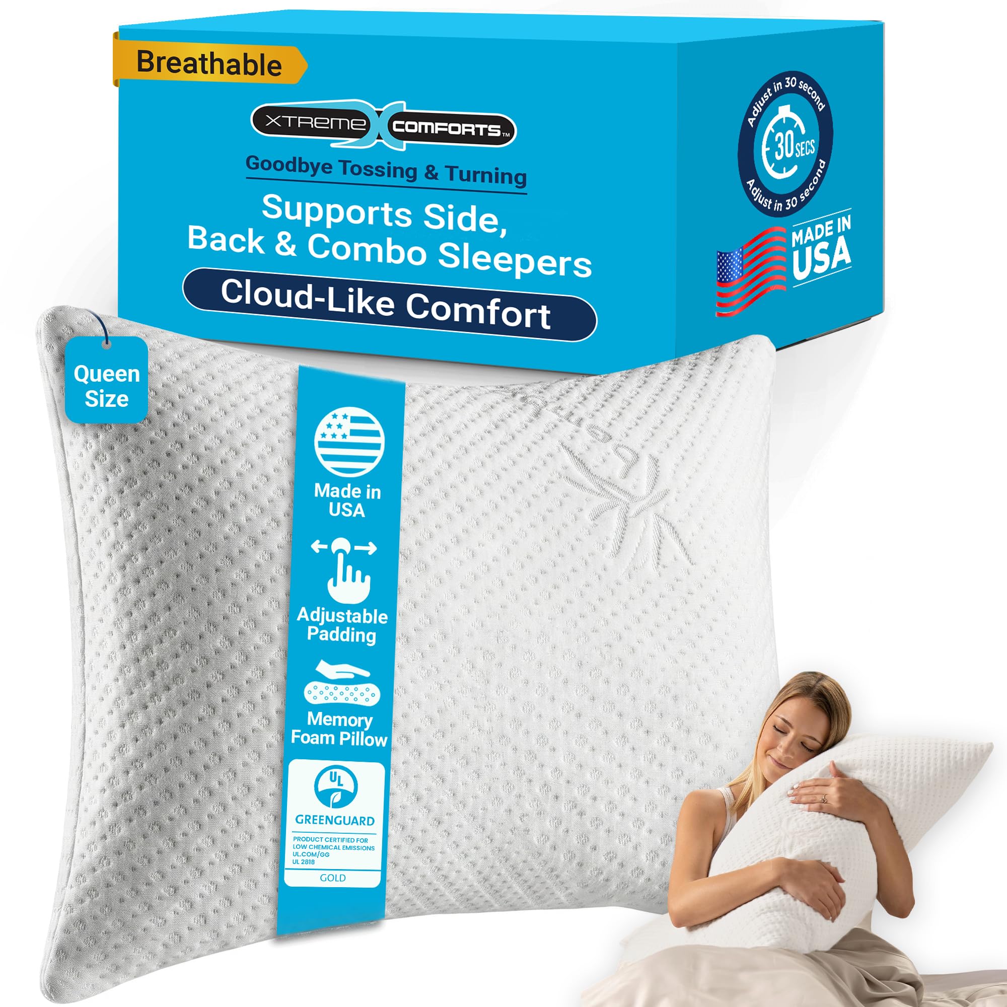 Xtreme Comforts Shredded Memory Foam Pillow