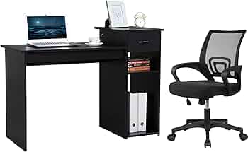 Yaheetech 36x20 Small Computer Desk + WOLPIN Mesh Office Chair