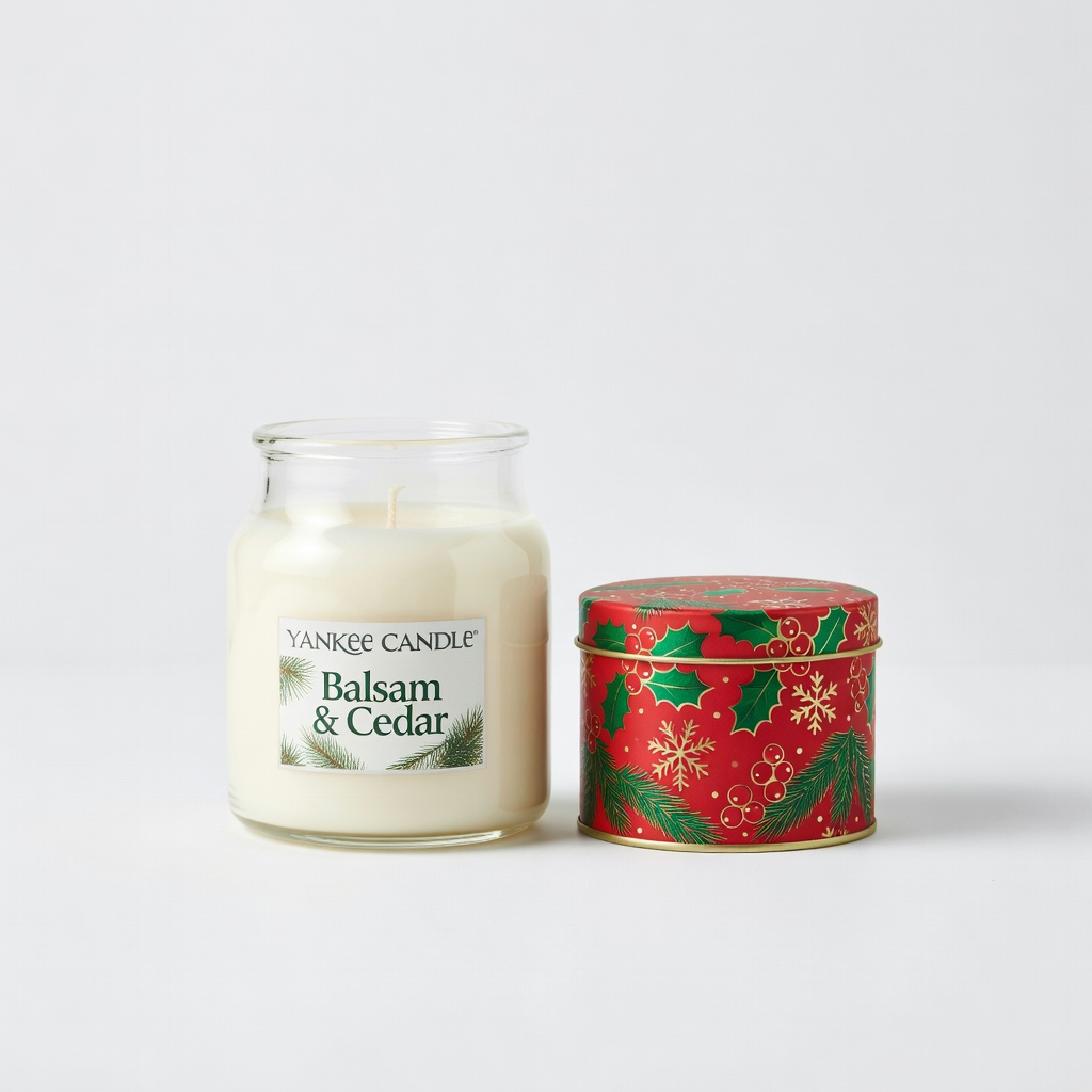 Yankee Candle Balsam & Cedar Large Jar Candle with Holiday Tin