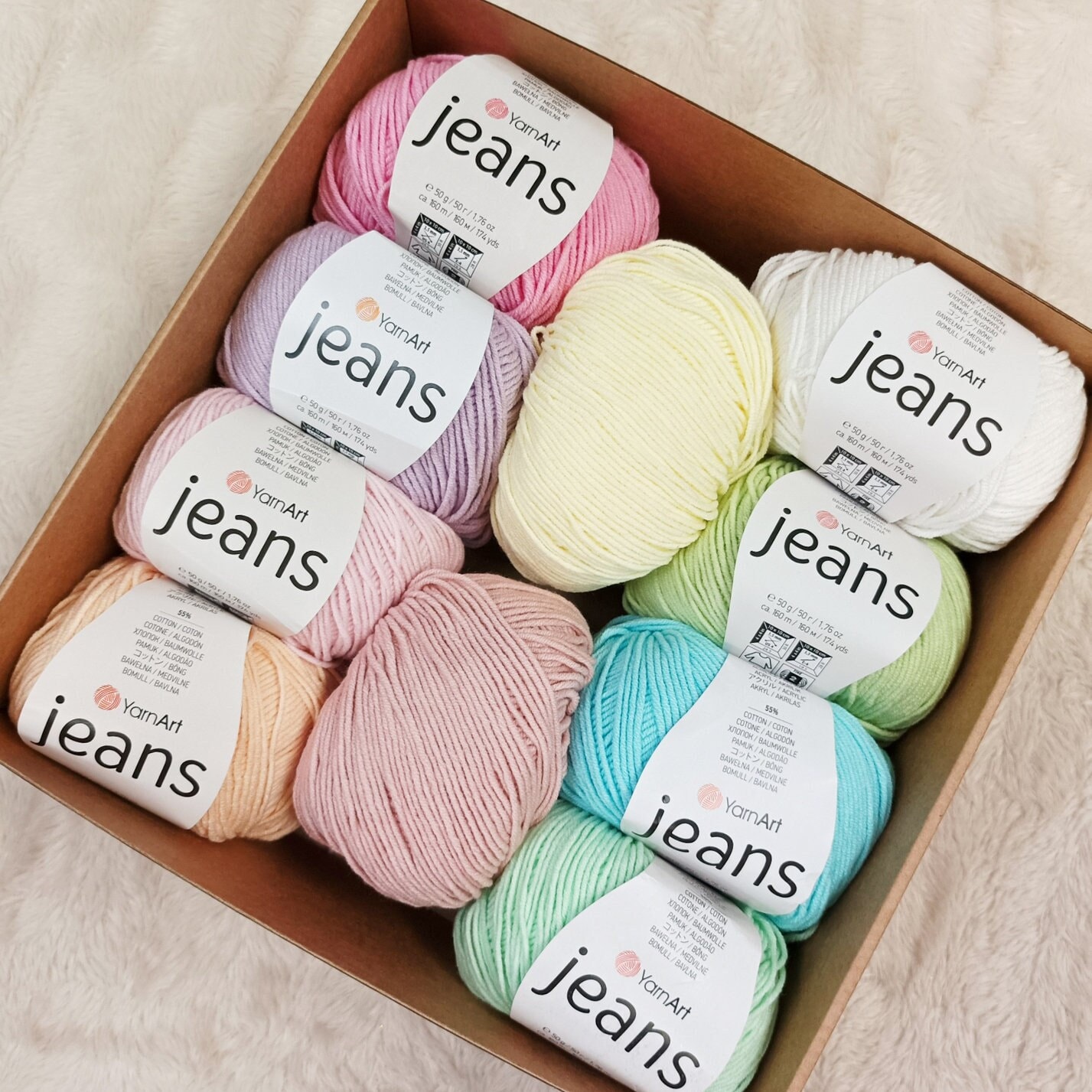 YarnArt Jeans Yarn Set of 10 Skeins Anti-Halo