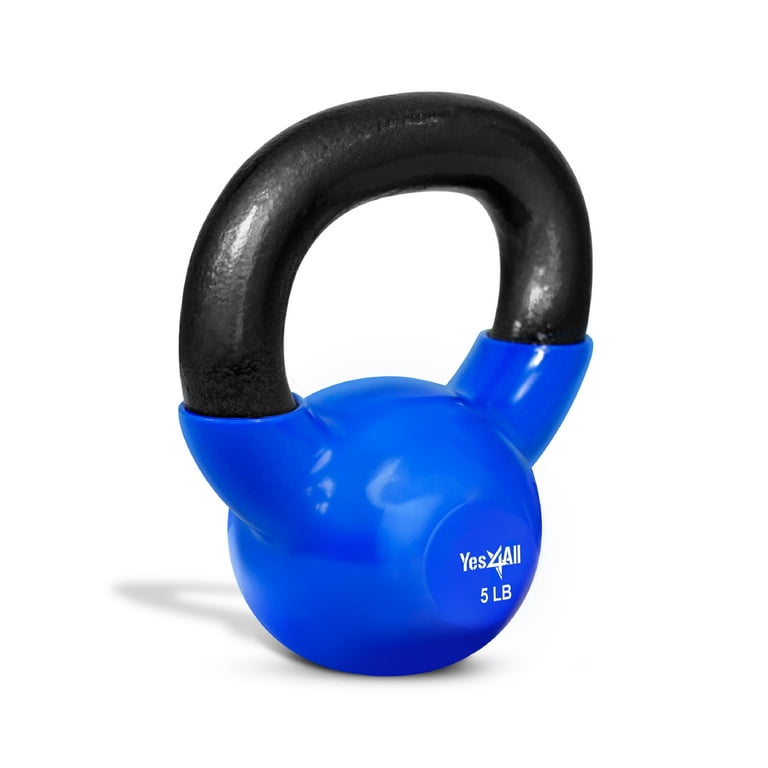 Yes4All Vinyl Coated Cast Iron Kettlebell - Perfect for Home Gym Weight Training