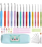 Zangge Crochet Hooks Set, 24PCS Ergonomic Handle with Case