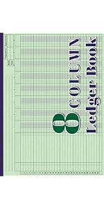 Zen Supplies Accounting Ledger Notebook (208 Pages, 8 Columns)