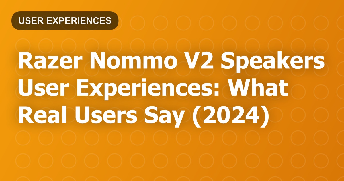 Razer Nommo V2 Speakers